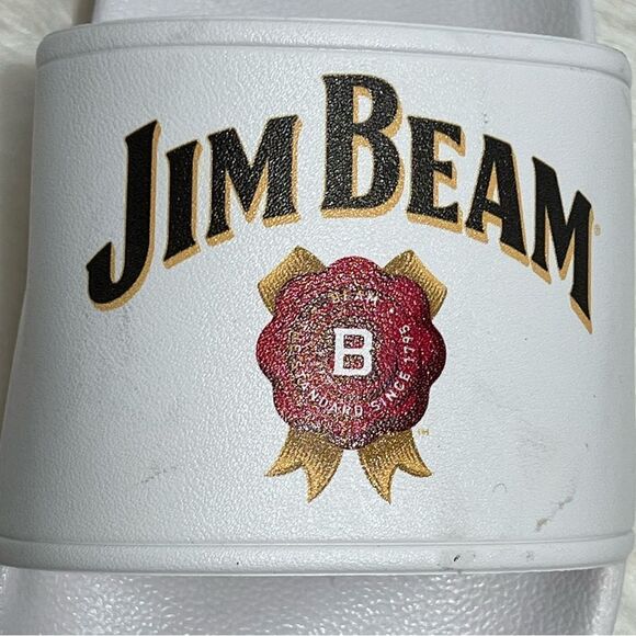 Men's White Jim Beam Whiskey Beach, Pool, Lake Slides -- EU 44/US 11 - Picture 4 of 9